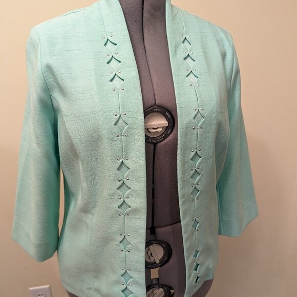 Alfred Dunner Jackets & Blazers - Alfred Dunner mint green swing blazer - size 8 - VINTAGE